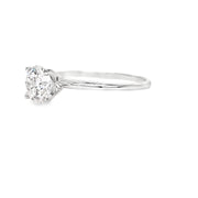 14K White Gold 1.00ct Round Solitaire Laboratory Grown Diamond Engagement Ring