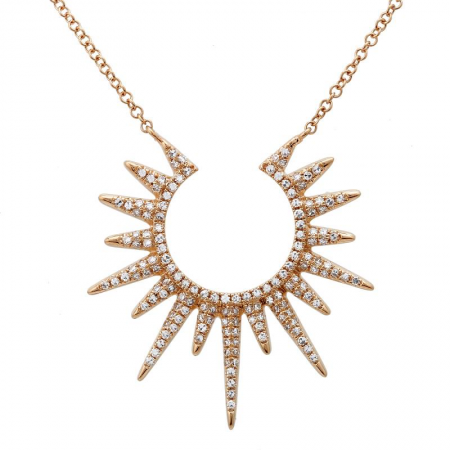 Rose Gold Starburst Diamond Necklace