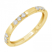 14K Yellow Gold Square Pattern Stackable Diamond Ring
