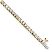 14 Karat Yellow Gold Laboratory Grown Diamond Bracelet With 5.00ctw Round Diamonds F Vs1