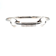 14K White Gold Hook and Eye Bangle Bracelet