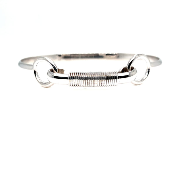 14K White Gold Hook and Eye Bangle Bracelet