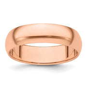 14 Karat Rose Gold Plain 6MM Heavy Weight Wedding Band