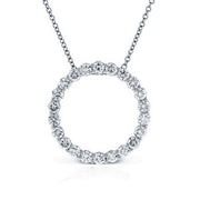 14K White Gold Diamond Circle Necklace