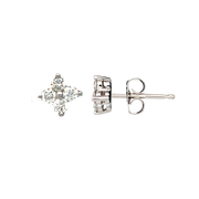 14K Gold Diamond 4 Diamond Stud Earrings