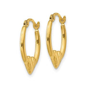 14K Gold Heart Children's Hoop Earrings