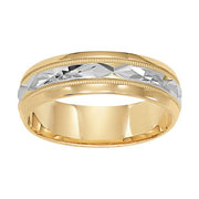 14K Two Tone Men's Wedding Band