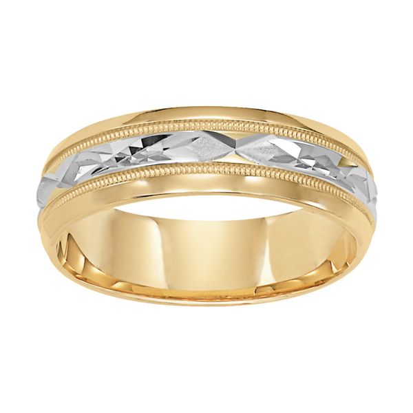 14K Two Tone Men's Wedding Band