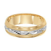 14K Two Tone Men's Wedding Band