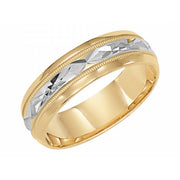 14K Two Tone Men's Wedding Band