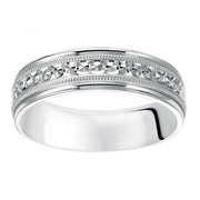 14K Textured Men's Wedding Band