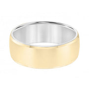 14K Two Tone Flat Wedding Band