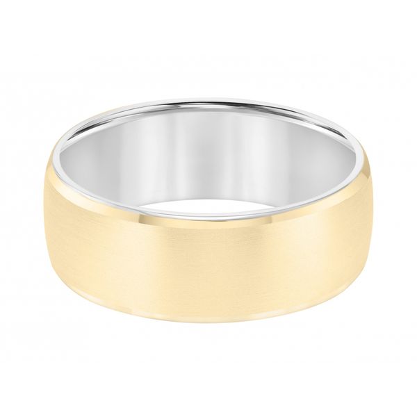 14K Two Tone Flat Wedding Band