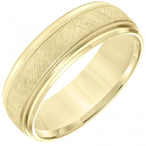 14K Textured Wedding Band