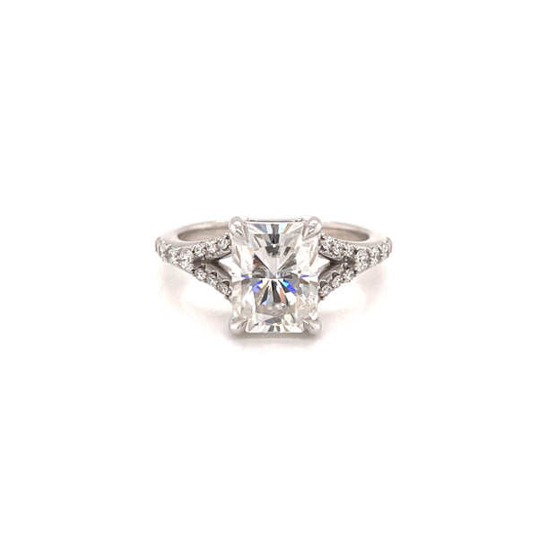 14K Moissanite & Diamond Engagement Ring