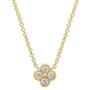 14K Quatrefoil Diamond Necklace