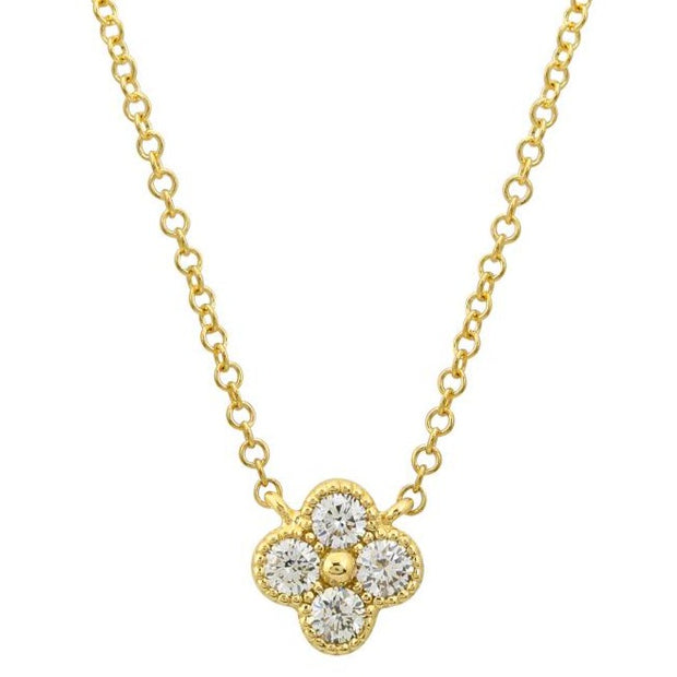 14K Quatrefoil Diamond Necklace