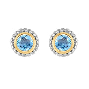 Phillip Gavriel Sterling Silver Blue Topaz Studs