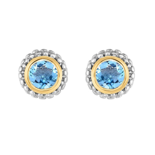 Phillip Gavriel Sterling Silver Blue Topaz Studs