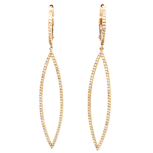 14K Gold Diamond Drop Earrings