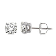 1.00 CT Natural Diamond Studs in 14K White Gold