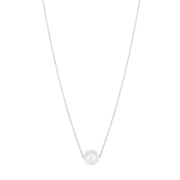 14K White Gold Pearl Necklace