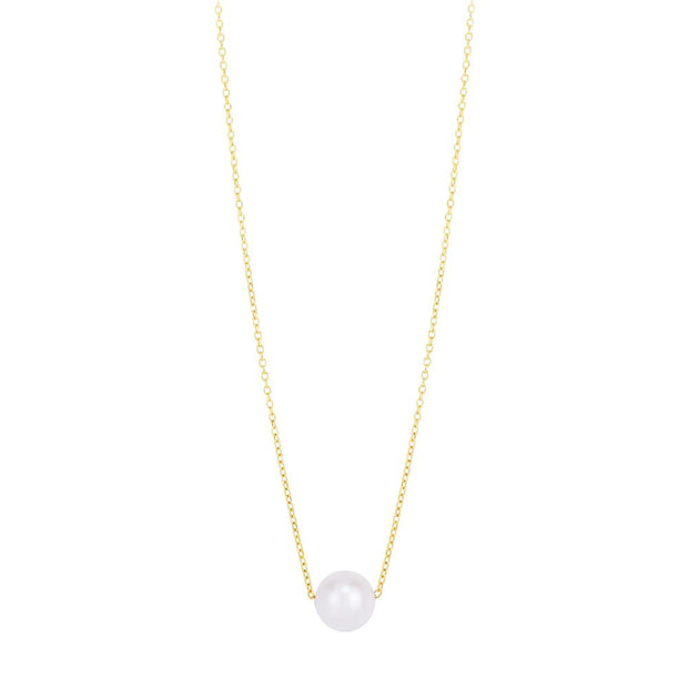 14K Yellow Gold Pearl Necklace