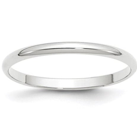 2MM White Gold Wedding Band