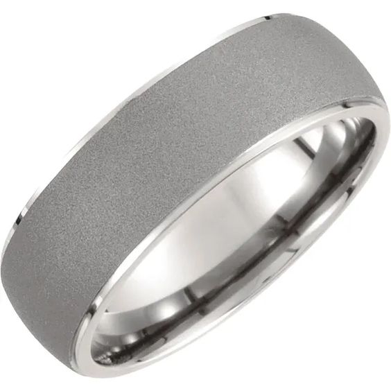 Titanium 7 mm Ridged Oxidized and Polished Band Titanium 7 mm Ridged Oxidized and Polished Band