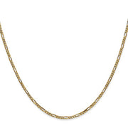 14K Gold Solid Figaro Chain 18" 1.8MM