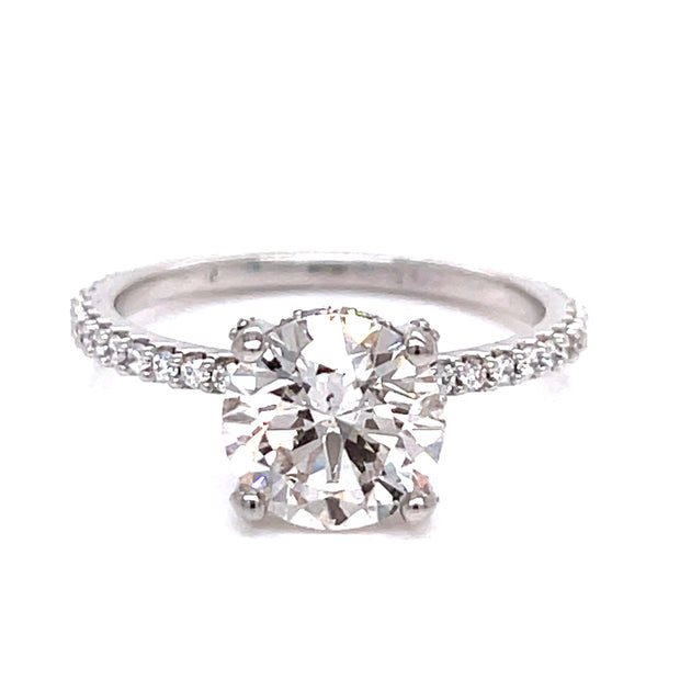 Pave Natural Diamond Engagement Ring 2.38ct tw