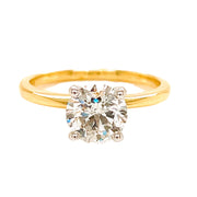 14K & Platinum Two Toned Solitaire 1.50ct Natural Diamond Engagement Ring
