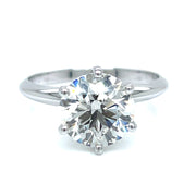 14K White Gold 2.50ct 6-Prong Solitaire Engagement Ring