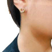 14K Gold Geometric Earrings with Post