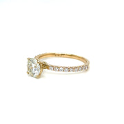 14K Yellow Gold Pave Natural Diamond Engagement Ring 1.25tw