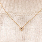 14K Quatrefoil Diamond Necklace