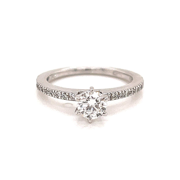 Round Natural Diamond Engagement Ring