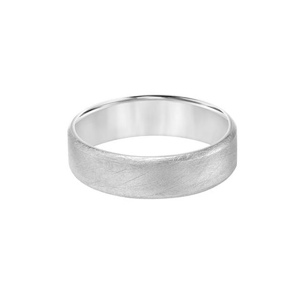 14K Flat Wedding Band with Crystalline Finish