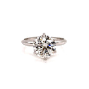 14K White Gold 2.50ct 6-Prong Solitaire Engagement Ring