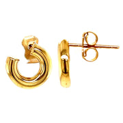 14K Gold Geometric Earrings with Post