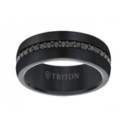 Tungsten Carbide Black Sapphire Eternity Band