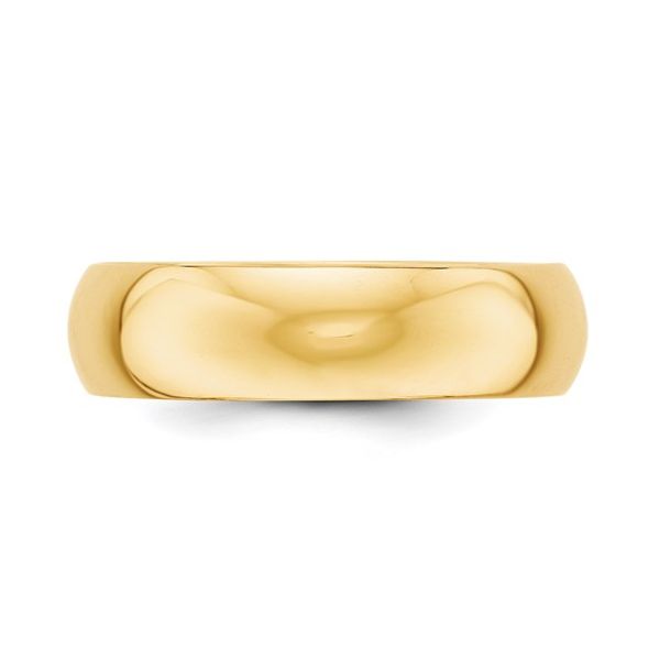 14K Yellow Gold Comfort Fit Wedding Band 6mm