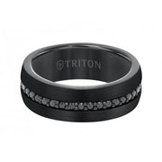 Tungsten Carbide Black Sapphire Eternity Band