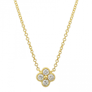 14K Quatrefoil Diamond Necklace