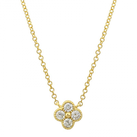 14K Quatrefoil Diamond Necklace