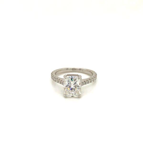 Moissanite and Diamond Engagement Ring